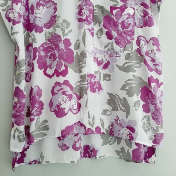 BANANA REPUBLIC | Hi-Low Hem Button Down Light Shirt Top Floral Sz S - Picture 3 of 11